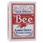 Игральные карты Bee №77 Jumbo Index (рубашка без пчёл, красные), красные