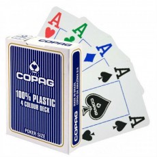 Игральные карты Copag 4 Colour / Четырёхцветные Jumbo Index, синие