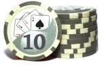 Фишки для покера Royal Flush с номиналом: 10 (матовые)
