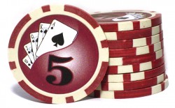 Фишки для покера Royal Flush с номиналом: 5 (матовые)