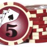 Фишки для покера Royal Flush с номиналом: 5 (матовые)