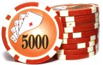 Фишки для покера Royal Flush с номиналом: 5000 (матовые)