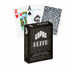 Игральные карты пластиковые Copag Elite Jumbo Index, черные, 1 колода