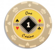 Фишки для покера Crown с номиналом: 1 (белые)