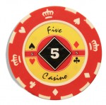 Фишки для покера Crown с номиналом: 5 (красные)