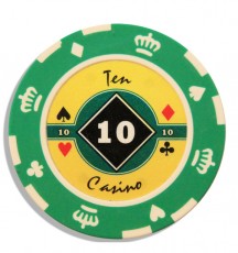 Фишки для покера Crown с номиналом: 10 (зеленые)
