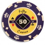 Фишки для покера Crown с номиналом: 50 (синие)