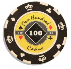 Фишки для покера Crown с номиналом: 100 (черные)