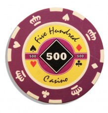 Фишки для покера Crown с номиналом: 500 (фиолетовые)